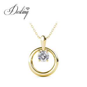 שרשרת תליון אופנה סיטונאית משובץ גבישי swarovski קלאסי שרשרת 925 כסף סטרלינג - Product Image 5