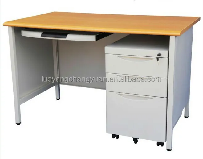 factory promotional price single side drawers steel top metal frame office desk