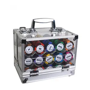 750 Chips acrylic poker case casino acrylic case poker aluminium case