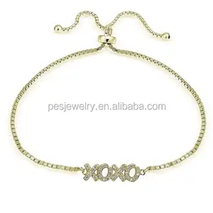 PES fine Jewelry! Cubic Zirconia XOXO Adjustable Bracelet