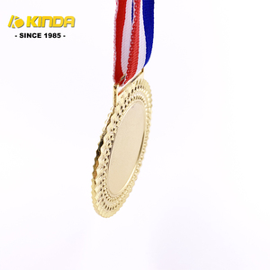 Vendita diretta della fabbrica cinese medaglia di maratona placcata in oro opaco personalizzata in metallo in bianco - Product Image 3