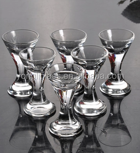 Wholesale high quality mini shot glass , vodka shot glass with long stem , elegant shot glass