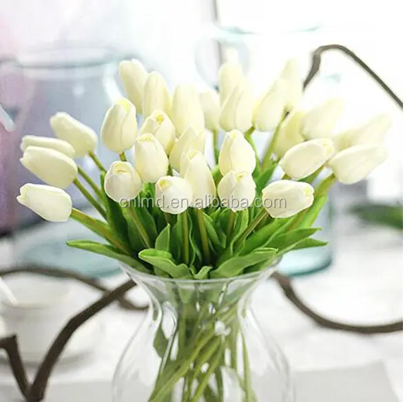 Flores de tulipa artificial com toque real, 9 peças, decoração de festa de casamento em casa