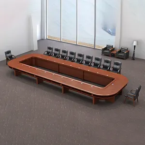 Современный мультимедийный стол для конференций большого размера на 20 персон