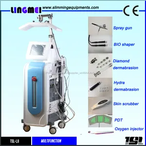 Lingmei peau laveur PDT rajeunissement de la peau led BIO microcourants aqua diamant dermabrasion de beauté machine