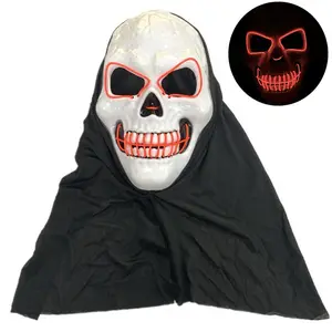 Mascarilla de calavera con luz Led, nueva Máscara de Halloween con luz Led