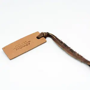 Hang Label China Custom Faux Leather Hang Tag Label