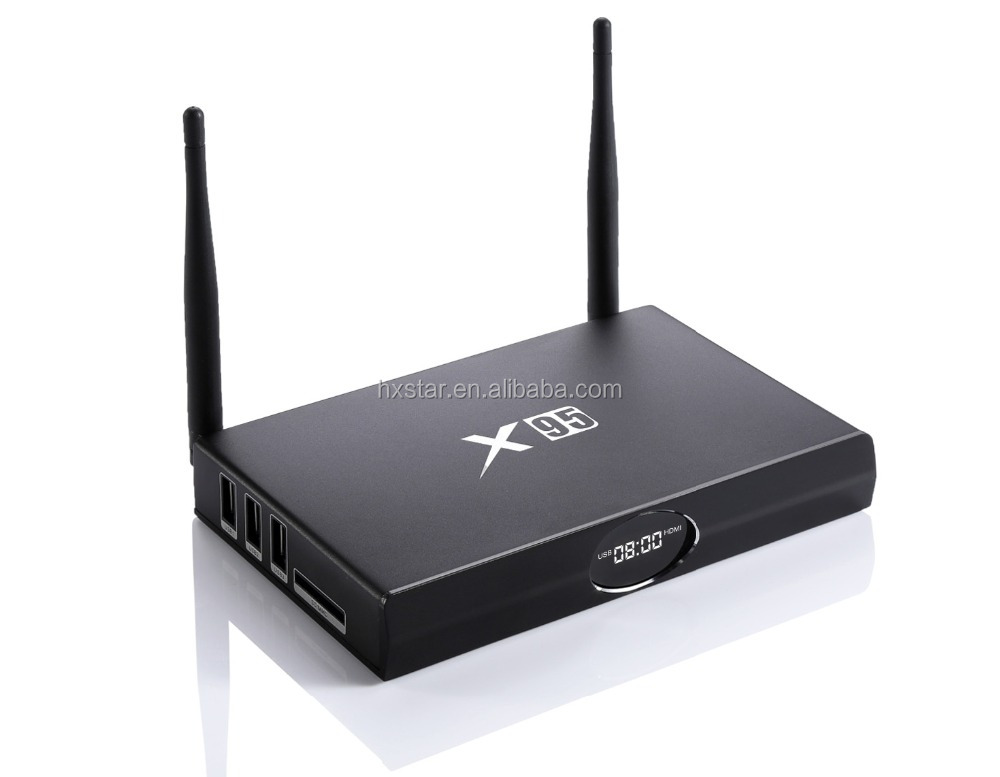 Nouveau design S905 tv boîte Boîtier Métallique D'android De Noyau de Quadruple 5.1 X95 Intelligent Android Amlogic S905 internet