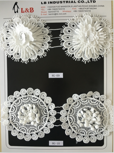 2019 mùa xuân Milky Bridal ren TRIM, hóa chất Polyester Nylon Chất liệu hoa 3D ren cắt tỉa - Product Image 5