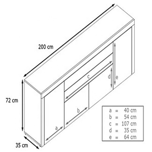 מבריק מלמין MDF פטל צבע 4 מגירות עץ מזנון חזה מגירות עם 2 דלתות - Product Image 4