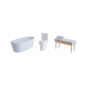 Vintage Toy Miniature Dollhouse Tub <strong>Bathtub</strong> 1 Bath Vanity Sink Lot Mini Bathroom Set for Dollhouse - Product Image 3