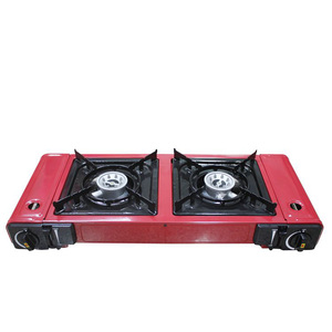 Tragbarer 2-Flammen-Stahl-Campingherd Leichter manueller Propan-Butan-Brennstoff Einfach für Strand-Cookouts Backyard BBQ Tail gating - Product Image 1