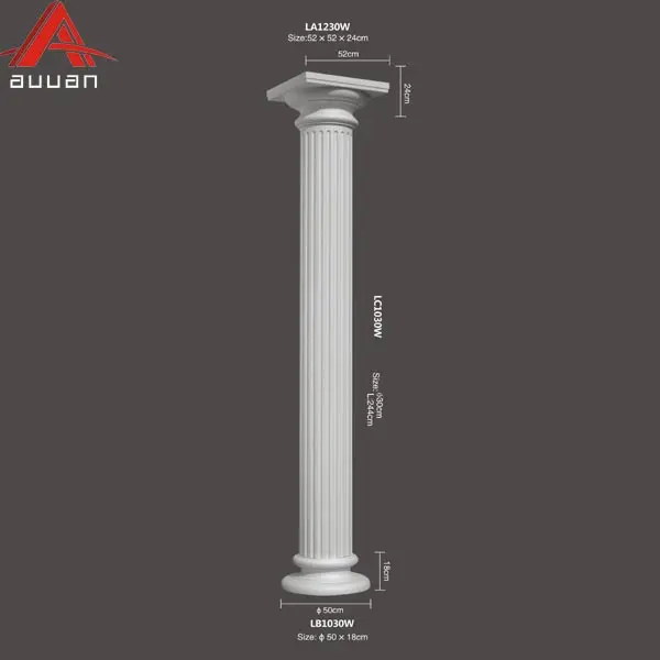 LC1030W الصين الموردين العمود عمود عمود عمود روماني تصميم أعمدة المنزل تصاميم مواد بناء