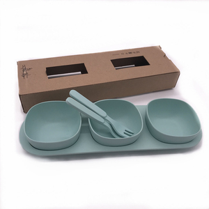 Juego de Vajilla de Fibra de Bambú para Niños, Estilo Coreano, Plato Divisor de Comida con Tres Compartimentos para Ensalada, Gran Venta - Product Image 1
