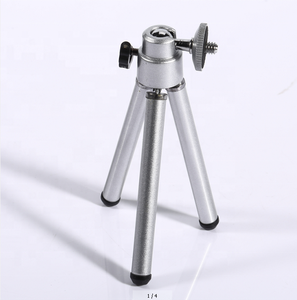 Masaja-Accesorios de cámara digital, mini trípode de escritorio telescópico plateado de aleación de aluminio de dos secciones - Product Image 4