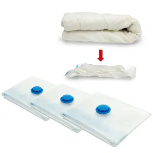 Suction valve vacuum seal storage bag for clothes and bedding