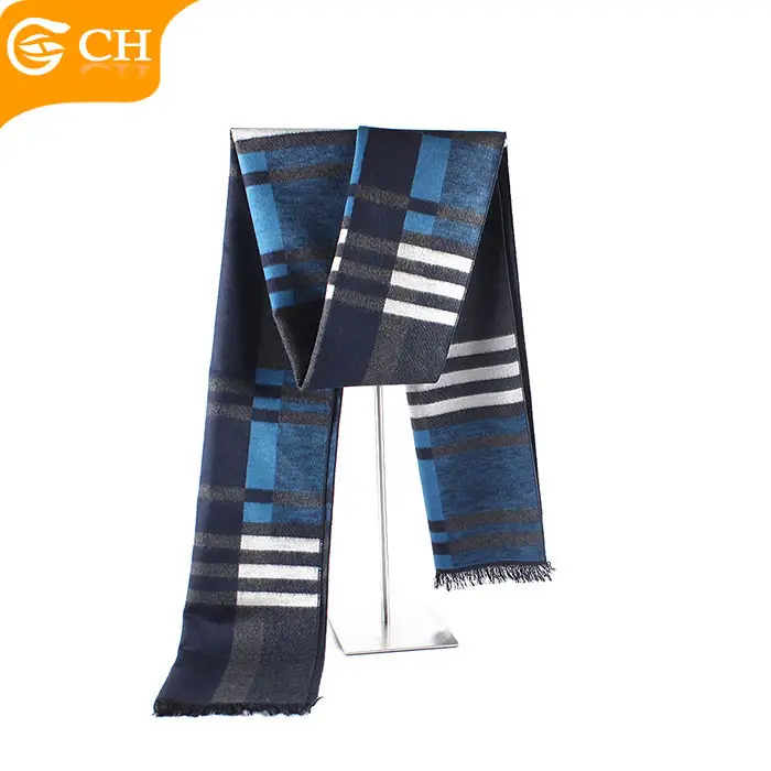 Latest Scarf Striped Designs Colorful Tassel Silk Scarf with Wholesale