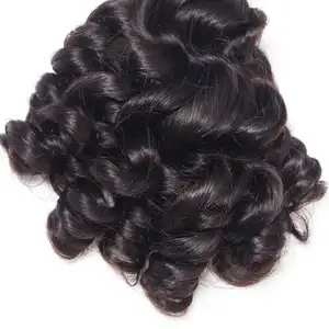 Trio Wholesale 100% Bouncy Fumi Hair Bundles Double Drawn Raw Cambodian Hair Unprocessed Fumi Curl Hair