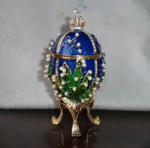 Caja de joyería en forma de huevo, joyería de diamante de aleación, anillo de regalo de alta gama para el cuidado de las uñas