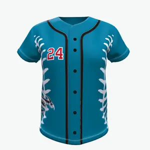 Custom sublimatie digital printing baseball jersey