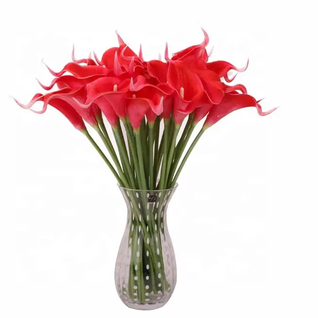 ดอกไม้ประดิษฐ์ที่กำหนดเอง Calla ลิลลี่ประดิษฐ์สำหรับตกแต่งงานแต่งงาน