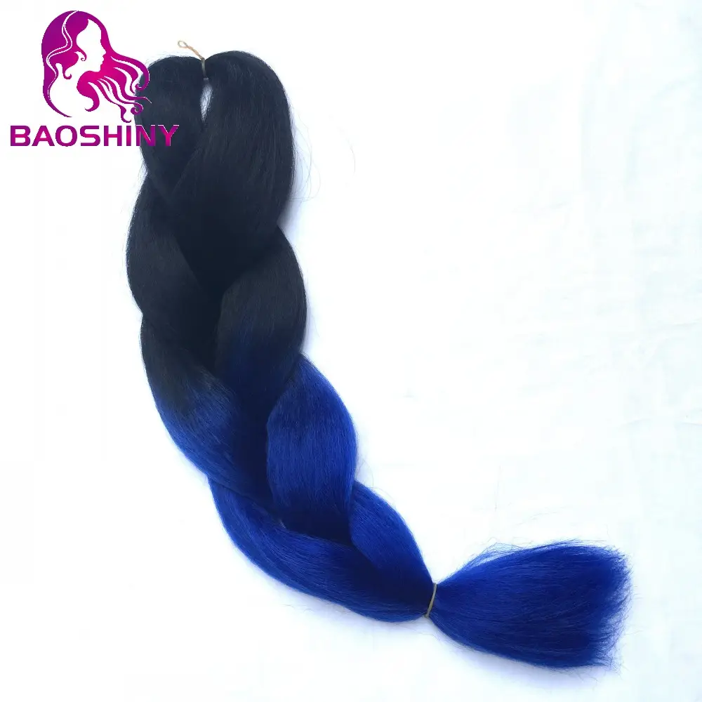 Jumbo Braiding Hair Two Colored Jumbo Braiding Hair Black+Dark Blue
