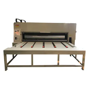 Semi-automatic chain feeding cardboard single face paper corrugating machine with 4 color printing slotting