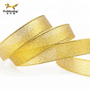 Pita emas bel gemerincing dekoratif Natal pita metalik poliester - Product Image 1