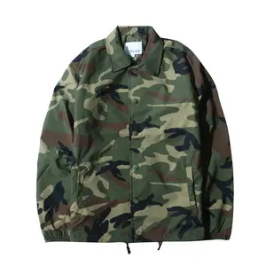 China Factory Custom Coated Canvas Thin Windproof Bomber <strong>Jacket</strong> Wholesale <strong>Mens</strong> <strong>Camo</strong> Nylon Coaches <strong>Jacket</strong> - Product Image 1