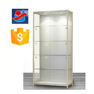 Gebruikt Volledige Vision Glas Vitrine/Glazen Toren Display Case/Verlichte Glazen Vitrine