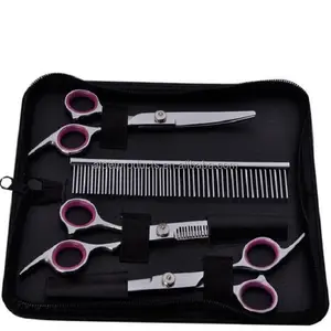 Perfect Pet Grooming Curved Scissor Set Durable Stainless Steel Dog Grooming Kit Pet Scissors Set with Pouch