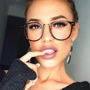 2019女性光学メガネフレームデザイナー眼鏡フレーム女性透明メガネクラシックレトロクリアレンズオタクフレームoculos