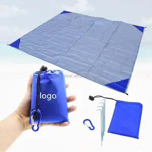 WQ Sand Escape Compact Outdoor waterproof Portable camping parachute Ripstop nylon 7*4 feet pocket beach blanket