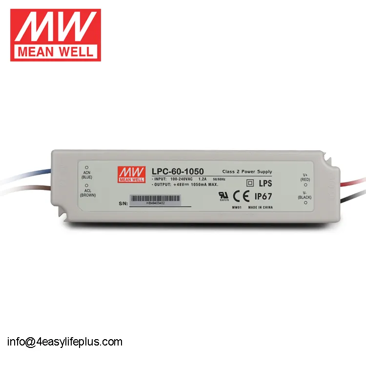 Mean Well 50 W LED Driver a Corrente costante 1050mA LPC-60-1050