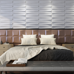 Arte de la pared Textura Casa moderna Decoración 3D Panel de pared de cuero Hacer máquina - Product Image 3