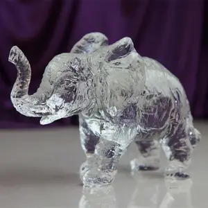 Figurines d'animaux en verre de cristal, petits éléphant, pour décoration