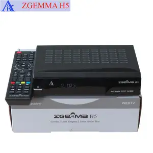 DVBS2 DVB T2/C Combo Zgemma H5 dengan HEVC H.265 Decoder Enigma 2 Linux OS Satellite TV Receiver