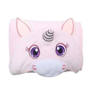 Suave de bambú orgánico 500gsm Rosa <span class=keywords><strong>unicornio</strong></span> bebé niña con capucha de <span class=keywords><strong>toalla</strong></span> con capucha 100% algodón de Bambú - Product Image 4