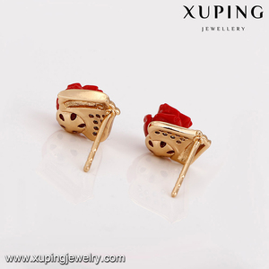 Conjuntos de flores rojas con diamantes de oro de 18k, joyería 64219-xuping - Product Image 5