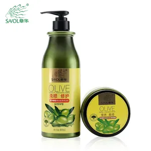 Savol profesional oliva aceite de esencia de cuidado del cabello natural pelo conjunto champú y acondicionador