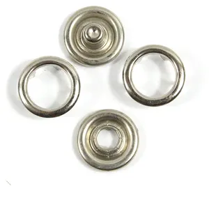 General Purpose Round Flat Hollow Metal 4 Parts Ring Snap Button 14L