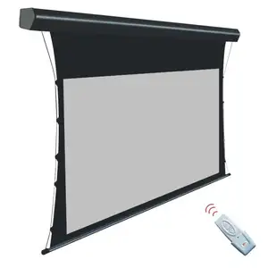 Telon screen lowest price electric 100 inch 16:9 PVC white soft material tab tension projection screen