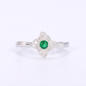 Gros dernières custom Arabie Saoudite 18 <span class=keywords><strong>k</strong></span> or blanc plaqué vert AAA zircon anneau bijoux - Product Image 2