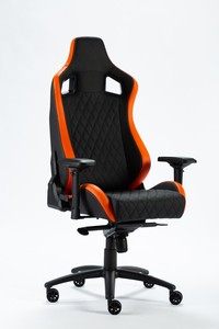 Chaise de bureau de <span class=keywords><strong>Gaming</strong></span> professionnelle, siège de course, en PVC, <span class=keywords><strong>noir</strong></span> et orange - Product Image 4