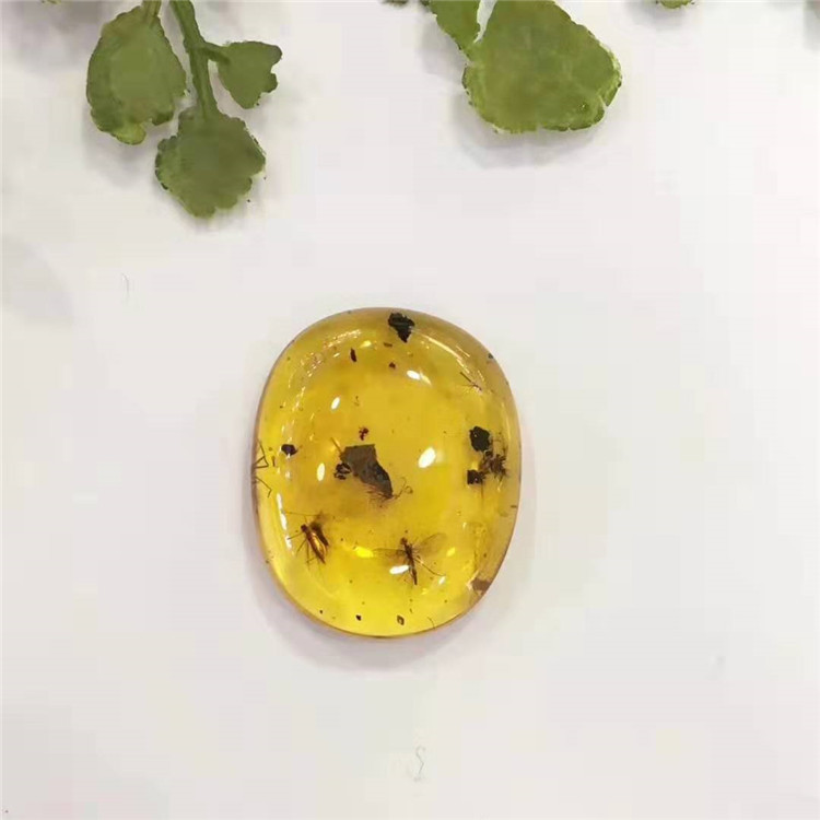 18.3x22.6x7.2mm Mexico natural yellow amber loose stone