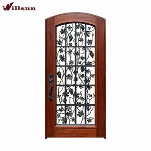 Arco rustico in <span class=keywords><strong>legno</strong></span> <span class=keywords><strong>grezzo</strong></span> in metallo in ferro battuto principale entry porte anteriori con <span class=keywords><strong>legno</strong></span> di colore - Product Image 3