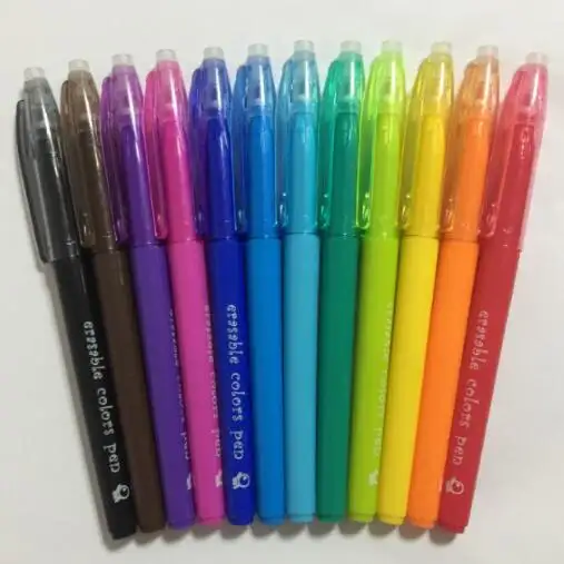 FUNWOOD GQC Magic Friction Clean Coloring Marker Pen,12 Colors Creative Dry Erasable Color Marker Pen,