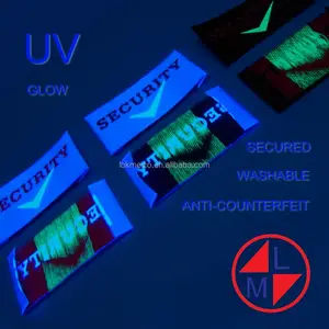 Anti-namaak Label Door Fluorescerende Licht Of Uv Licht Security Geweven Label