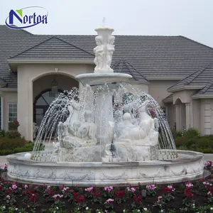 Norton Made Outdoor Stone Animal Sculpture Decoration Hand Carved Natural High Quality Marble Fountain Statue