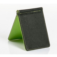 Dompet Kartu Kredit Unisex Murah Oempromo PU Bergaris dengan Penjepit Uang